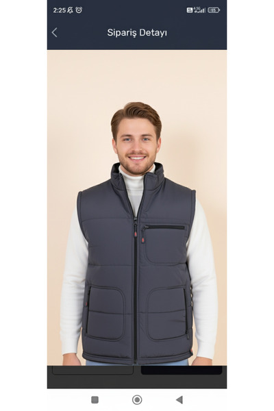 HeviStor Vestă pufă gri pentru bărbați - HeviStor Sportsyelek