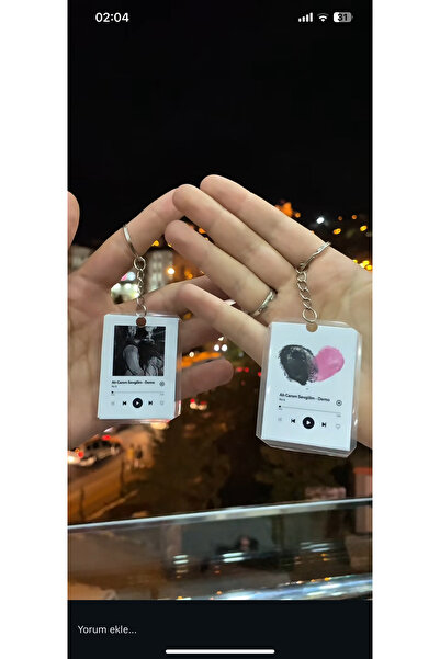 TAŞ DEVRİ HEDİYELİK Parmak baskılı kişiye özel spotfy fotoğraflı anahtarlık