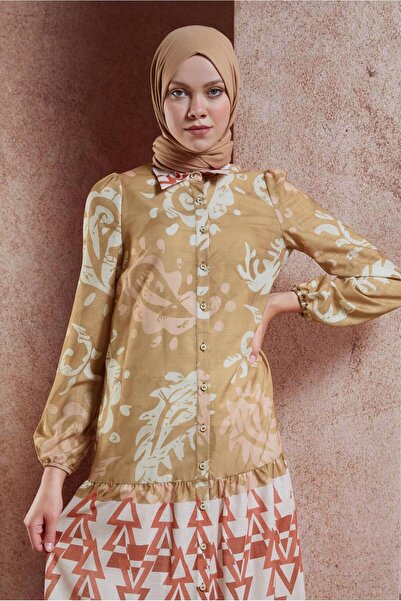 Alvina Linen Textured Patterned Tunic - 44771