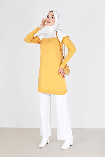 Alvina ΔΙΧΡΩΜΑ ΠΛΕΚΤΟ ΜΕ ΦΡΙΦΡΙ ΤΟΥΝΙΚ 42040