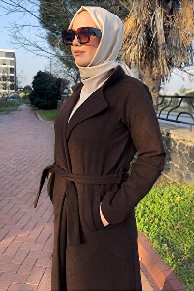 TRENDTESETTÜR Coffee Color Belted Women's Coat - t 0532