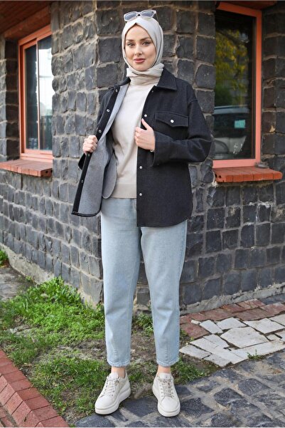 TRENDTESETTÜR WOMEN'S BLACK COTTON SHIRT T 1511