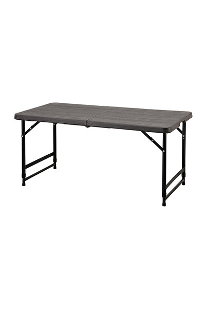 Lawazim Folding Picnic Table 120x60x75cm Dark Gray - Adjustable Fold-in-Half Camping Table