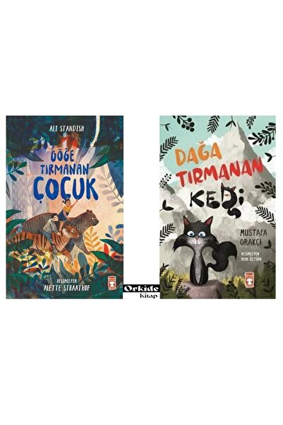 Timaş Çocuk Göğe Tırmanan Çocuk - Dağa Tırmanan Kedi - 2'li Set - Ali Standish