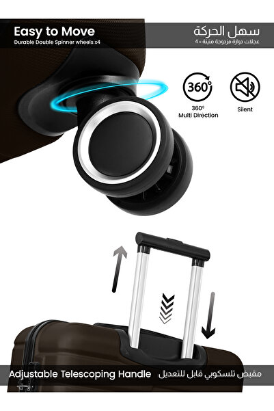 PARAJOHN Horizon 28-Inch Check-in Luggage ABS Hard Shell Suitcase with 360° Spinner Wheels & TSA Lock