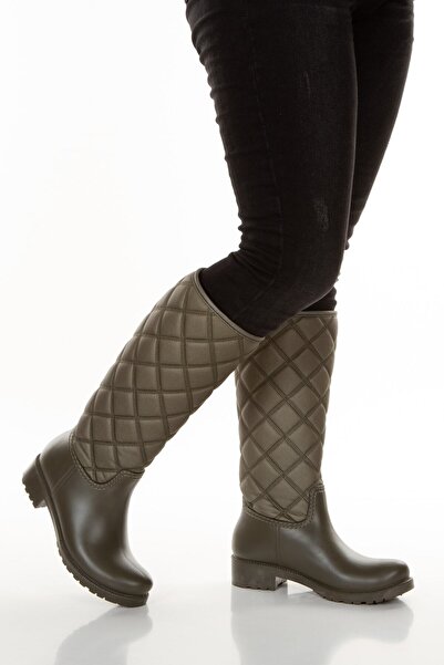 Sea&Blue Πράσινο μπούκλα με μοτίβο ελαστικό μη ανθεκτικό στο νερό Άνετα για ντύσιμο μπότες βροχής