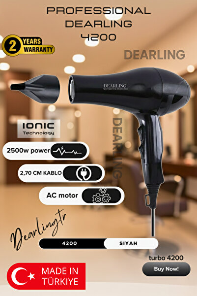Dearling Profesyonel 4200 Saç Kurutma 2500 W Fön Makinesi Saç Düzleştirici (2 YIL GARANTİLİ)