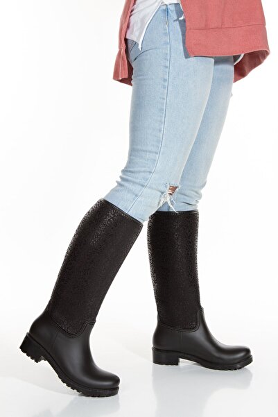 Sea&Blue أحذية المطر المقاومة للماء بجلد الفهد والتي يمكن ارتداؤها وخلعها بسهولة