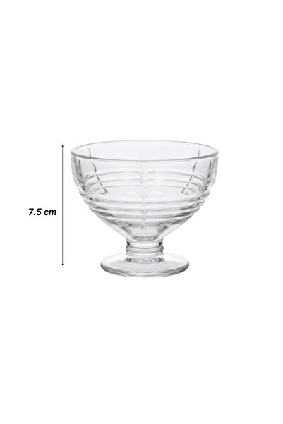 ALQANNAS Yogurt dessert glasses, crystal glass, 12 pieces, 188 ml each, with base | Ice cream/pudding/dessert serving glasses