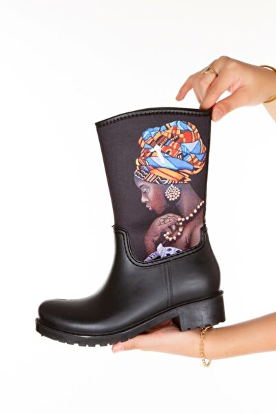 Sea&Blue Ισχυρές γυναικείες εμπριμέ αδιάβροχες κοντές γυναικείες μπότες βροχής