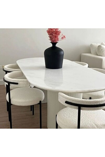Home Mermer Oval Yemek Masası