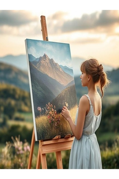 Taimi حامل فني خشبي قابل للطي، 5 قطع، متعدد الاستخدامات، بيج - 150 سم