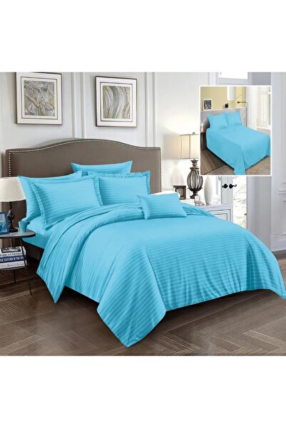 celhome CELhome 6-piece bedding set, Fitted sheet, Duvet cover, 4 pillowcases, Blue