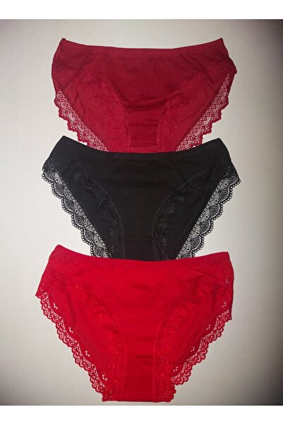 AZOSEV Pamuklu Dantelli Külot 3'lü