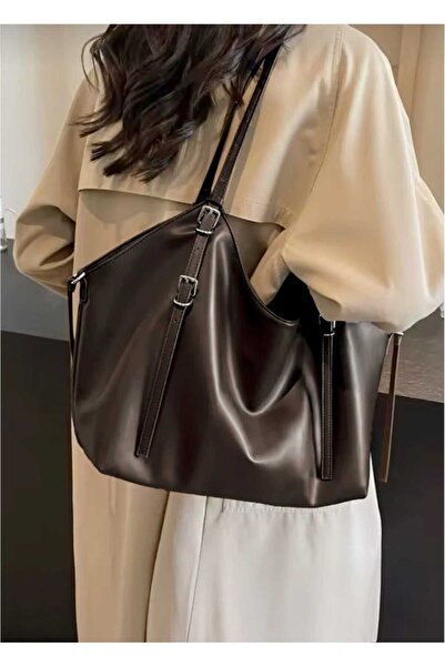 Nevnihal Fermuarlı Ve Astarlı Yumuşak Deri Günlük Geniş Kadın Çanta