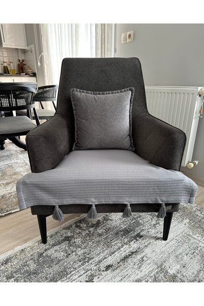 Doğa Tufted Armchair Cover 90X80 Gray