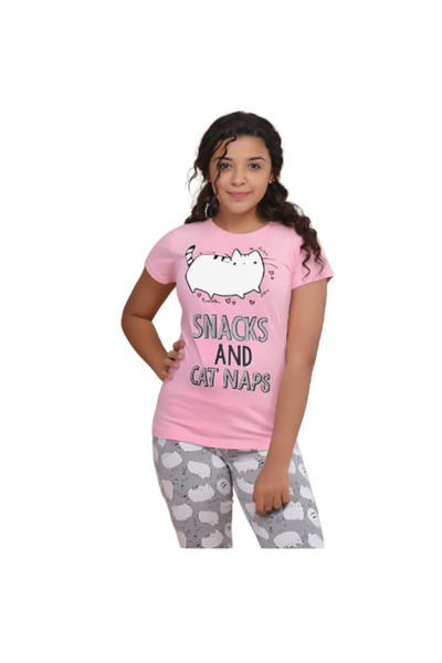 Generic Girls' short-sleeved cotton pajamas - PJ 407