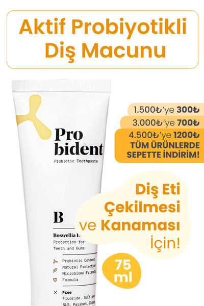 Probident Aktif Probiyotik Doğal Florürsüz Diş Macunu Akgünlük Özüt Ilaveli Diş Ve Diş Etleri Için Koruma