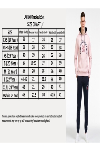 STITCH by MH Men's "LAKUKU 68" Premium Terry Hoodie & Cargo Jogger Set .21 years / Chest 44"