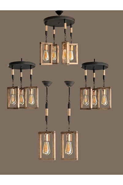 ONUR AVİZE Onur Avize Retro Eskitme Salon-Mutfa-Yatak Odası-Hol Ahşap Set Ayd...