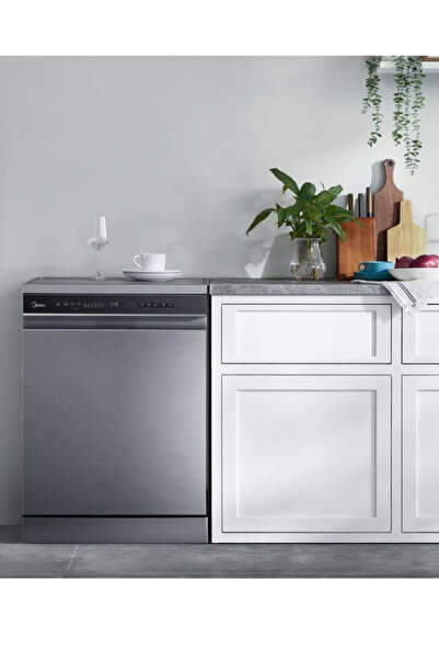 Midea Dishwasher 10 Programs WiFi, 14 Place, 3 Shelves, Extra Basket, Stainless Steel (WQP14W5233CS)