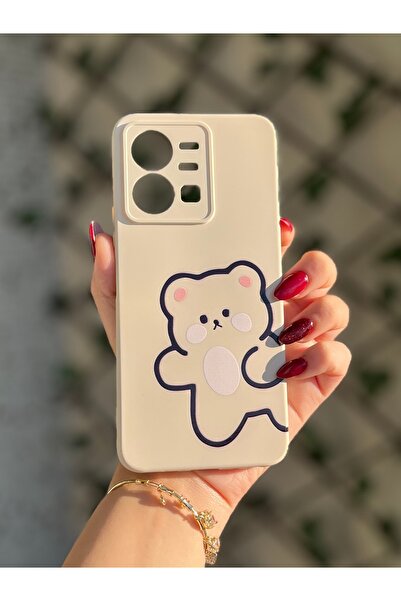 FOREVERCASE Vivo Y22s/Y35 Uyumlu Kamera Korumalı Silikon İçi Kadife Lansman Desenli Telefon Kılıfı