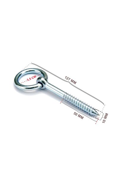 Ersa HALKALI VİDA CİVATA SOMUNLU ÇAPI :10 MM Gerdirme Sabitleme Kaldırma Tavan Kancası Asma 5 ADET