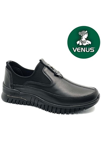 Venüs Pilea Genuine Leather Orthopedic Women's Casual Shoes Black