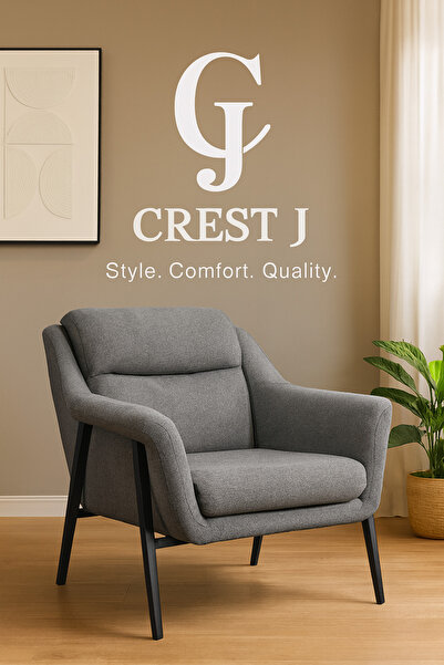 N ZONE كرسي قماشي مفرد بإطار معدني متين || رمادي غامق