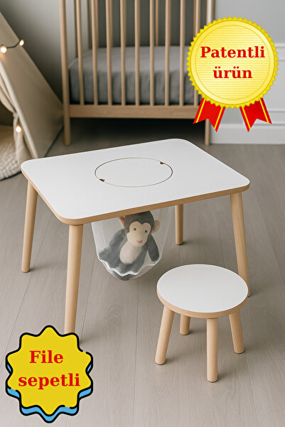 MESAVİSTA Çocuk Aktivite Masası, Montessori Çalışma Masa Sandalye Takımı Sepe...