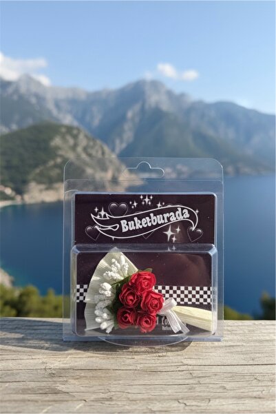 HOVARDA Beyaz Mini Buket Hot Flowers Gül Kutusu Sevgiliye Hediye Doğum Anneler Günü Çiçek Solmayan Anneye