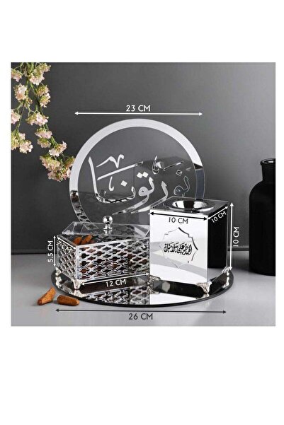 Story of candle Incense burner with incense box, stand, and tray, bearing the phrase "Thank God for your safety," made of glossy, transparent acrylic.
