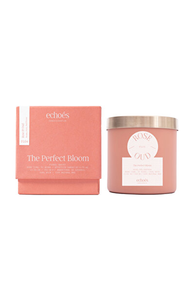 Echoes شمعة معطرة فاخرة، برائحة الورد والعود، (وعاء زجاجي فاخر)، 300 غرام