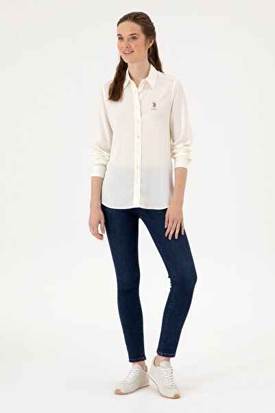 U.S. Polo Assn. Kadın Vişne Uzun Kollu Gömlek 50316429-VR104