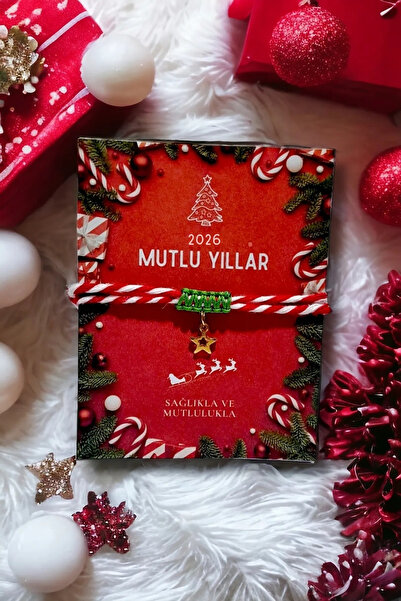 Goldesing 2026 Yeniyıl Hediyesi Yıldızlı Ve Kırmızı-beyaz Ip Yılbaşı Şans Bil...