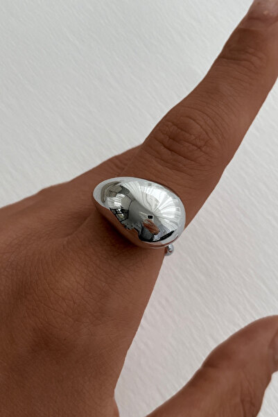 Leo'Stone خاتم نسائي من الفولاذ بتصميم Droplet المصقول من سلسلة Premium