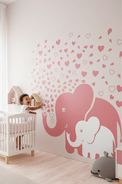 Kt Grup Majka i slončić prskaju vodu Set zidnih naljepnica za dečju sobu