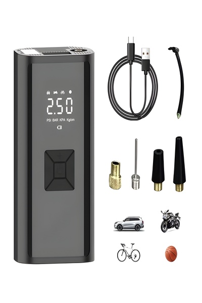 DEANB 150 PSI Şarjlı Hava Kompresörü 4500mAh | LCD Ekranlı Taşınabilir Lastik...