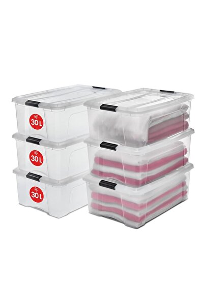 Hype Store Iris Ohyama, Set of 6 Stackable Storage Boxes with Click-Lock – Ne...