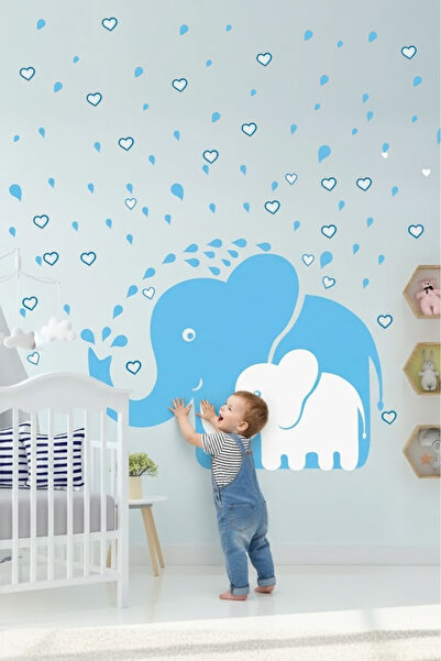 Kt Grup Majka i slončić prskaju vodu Set zidnih naljepnica za dečju sobu