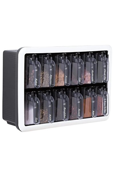 Hype Store 12-Piece Spice Rack Set with Spoons - Wall Mount and Countertop Us...