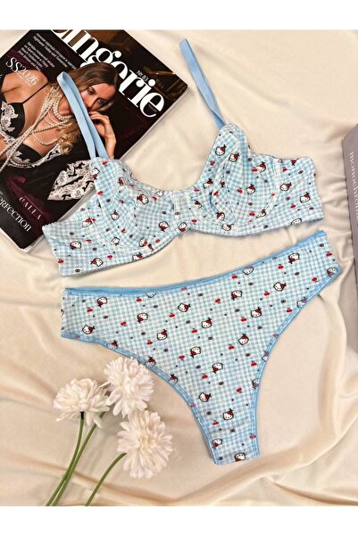 GUTTA Hello Kitty Patterned Cotton Underwire Underwear Set