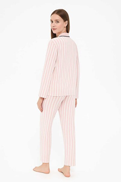 Sude HOMEWEAR ΣΕΤ ΠΙΤΖΑΜΑΣ ΜΑΚΡΙΜΑΝΙΚΗ ΠΟΥΚΑΜΙΣΟ ΡΟΖ ΧΡΩΜΑ