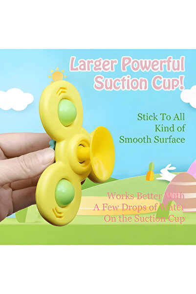 Tim Set of 3 Interactive Toys with Suction Cup – Sensory Spinner 12 cm, Multicolor, for babies 1-2 years old