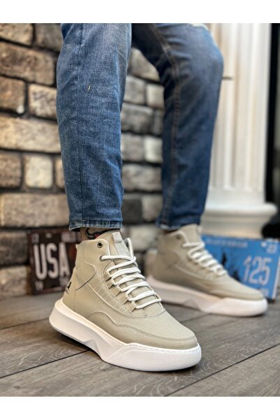 BOA BA0318 Šněrovací pánské sportovní boty s vysokou podrážkou a šedou podrážkou