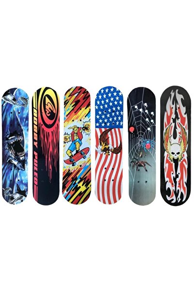 Genel Markalar 59 Cm Ahşap Desen Kaplamalı Pvc Tekerli Kaykay