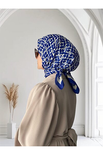 ESSLERA أزرق بلون الكوبالت وشاح ناعم بنمط الزهور