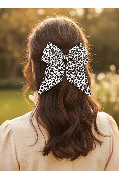 Toka Delisi Leopard Print Women's Buckle - Automatic Bow, Handmade, Adult Teen Clip