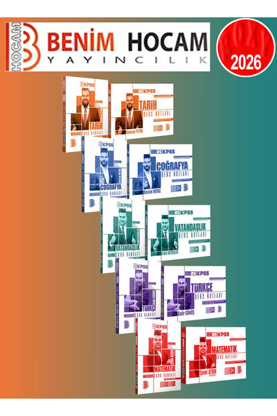 Benim Hocam Yayınları 2026 KPSS Ders Notları ve Soru Bankası Full Set