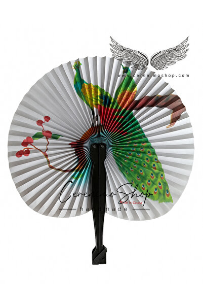 Cerenimo Shop Kağıt Desenli Japon Yuvarlak Yelpaze